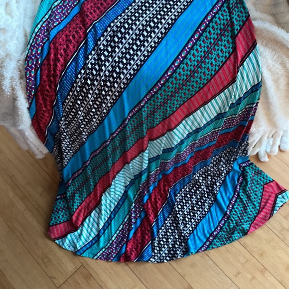 Calvin Klein Beautiful Print A Line Maxi Stretch Dress - Picture 10 of 16